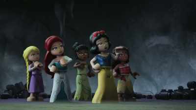 - [dragon growls, roars]
- [all screaming] - LEGO Disney Princess: The Castle Quest