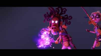 Dragón mágico, fire away.
Chivo malvado, time to pay! - Maya and the Three