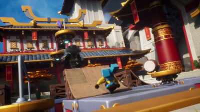 -[dramatic music continues]
-[both grunting] - LEGO Ninjago: Dragons Rising