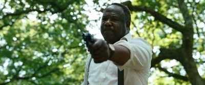 Drop the weapon and step away
about five to ten paces. - Cocaine Bear