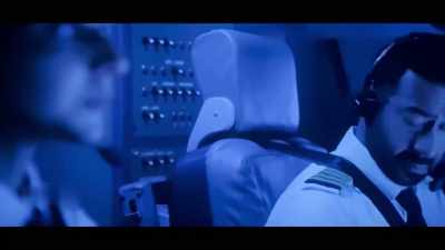 Due to bad weather, the flight's
been delayed behind schedule. - Runway 34