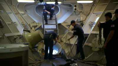 Duncan finally casts off. - Warship: Life at Sea