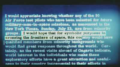Dutton sends a memo
to yarmolinsky saying - Black in Space: Breaking the Color Barrier