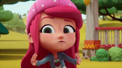 É tão fixe! Empilhamos pedras e...
acho que mais nada. É bastante simples. - Strawberry Shortcake's Summer Vacation