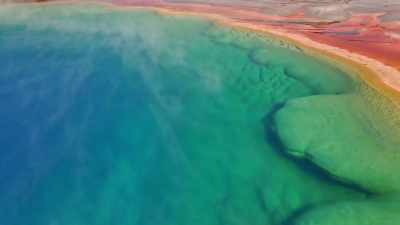 Each ring of color is a
different type of bacteria - Yellowstone: One-Fifty