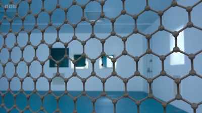 Each sheet is made up
of repeating hexagons. - Secrets of Size: Atoms to Supergalaxies