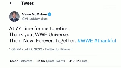 -Earlier tonight, - The Nine Lives of Vince McMahon