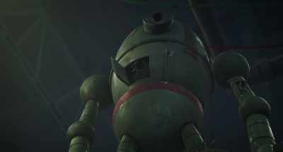 [eerie music playing] - Plankton: The Movie
