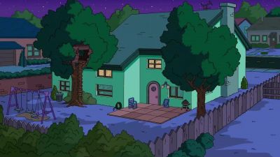 (eerie synthesizer music
playing) - The Simpsons