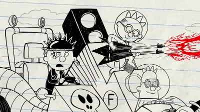 [electric guitar plays] - Big Nate