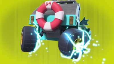 -[electricity crackling]
-[water splashes] - Mighty Monsterwheelies