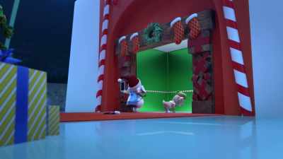 [elevator bell dings] - Reindeer in Here