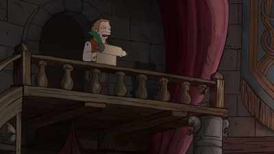 "Embarrassed yet unbowed,
the scrivener made his egress. - Disenchantment