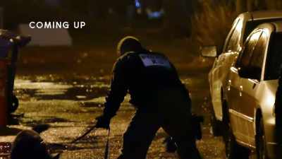 Emergency service had placed
large spotlights up. - New York Homicide