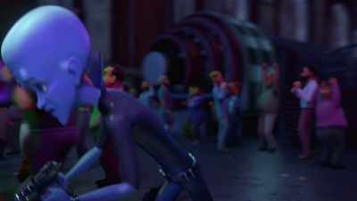 - (energetic dance music playing)
- (crowd chatter) - Megamind vs. the Doom Syndicate