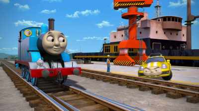 [engine revving]
[tires squealing] - Thomas & Friends: Big World! Big Adventures! The Movie