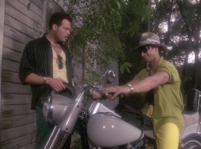 [Engine Stops]
Get on. - Miami Vice