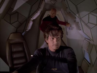 Entering the planet's atmosphere. - Star Trek: The Next Generation