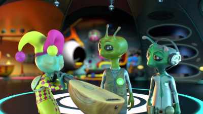 - [enthusiastic babbling]
- [playful giggling] - Alien TV