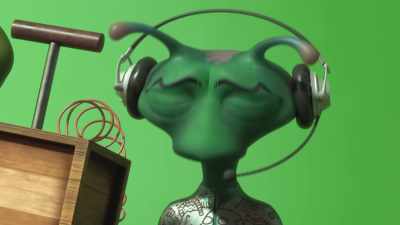 [enthusiastic babbling] - Alien TV