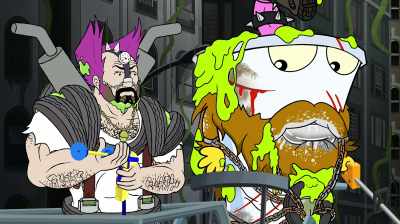 Err, the whizz,
it's splashing back on us. - Aqua Teen Forever: Plantasm