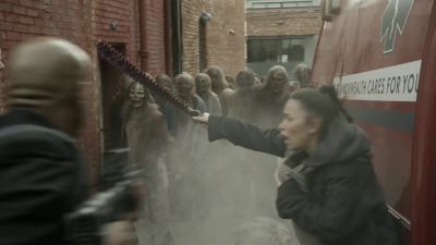 Eugene!
Up the pipe! Go! - The Walking Dead