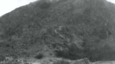 Even as the biggest dam
he'd ever built - Flood in the Desert