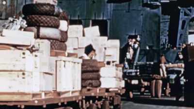 EVERY BATTLE BEGINS
ON THESE DOCKS. - The Pacific War in Color