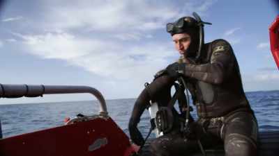 ''Every time he goes
into the water with his camera,'' - Secrets of the Whales