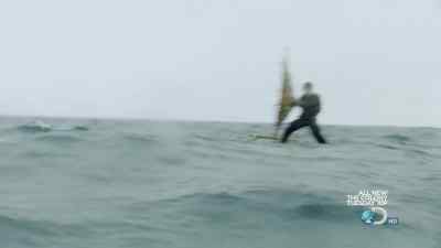 EVERY TIME, THIS SAIL IS JUST
GETTING HEAVIER AND HEAVIER. - Man vs. Wild
