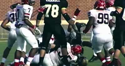 Everybody saw the late hit
except the referee. - Under the Stadium Lights