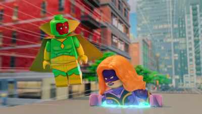 [exclaims] I'm stuck!
What'd you do to me, you annoying robot? - LEGO Marvel Avengers: Mission Demolition