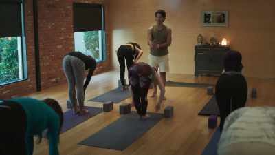 Exhale, drawing back
into your forward fold. - Psycho Yoga Instructor