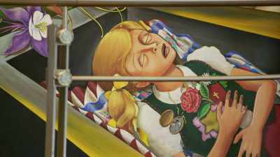 Exhibit A, a series of giant murals - Secrets of the Underground