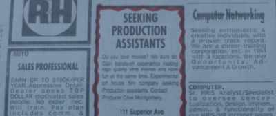 Experimental art house
film company - In Search of Fellini