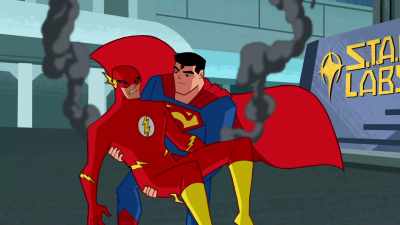 - (EXPLOSION)
- (GRUNTS) - Justice League Action