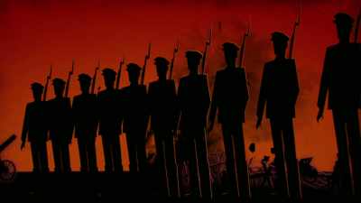 [explosions, gunfire]. - Cosmos: Possible Worlds