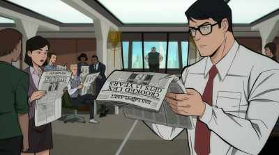 Eyes up here!
Everybody, come on. - Superman: Man of Tomorrow