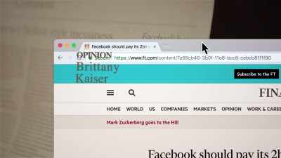 "Facebook should pay its 2 billion users for their data.
its 2 billion users for their data. - The Great Hack