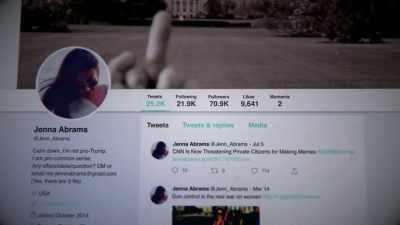 Fake people, like,
"Hi, my name is Jenna Abrams. - Agents of Chaos