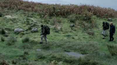 Falling behind the rest
of the recruits, - Celebrity SAS: Who Dares Wins