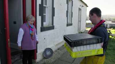 -- Fantastic. Will you pop them down
there? Cos they look jolly heavy. - Extraordinary Escapes with Sandi Toksvig