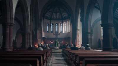 FATHER TIMOTHY SINGS:
♪ Kyrie eleison ♪ - Mrs Wilson