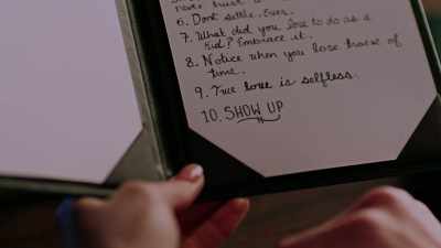 Father's voice:
"Rule ten, show up." - Love’s Sweet Recipe
