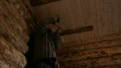 Feels good augering a
hole with his tools. - Life Below Zero: Next Generation