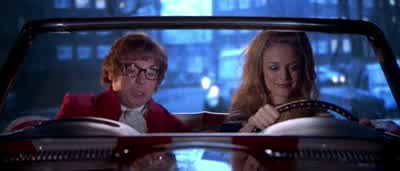 Austin Powers I presumePowers by namePowers by reputationFelicity Shagwell ClAShagwell by name Shag very welI by reputationOh behaveNot if I can help it - Austin Powers: The Spy Who Shagged Me