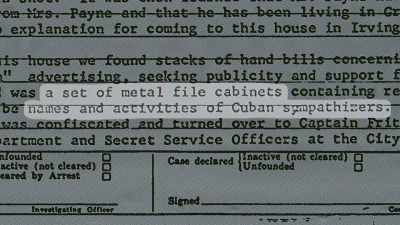 File boxes of Cuba sympathizers names? - The Assassination & Mrs. Paine
