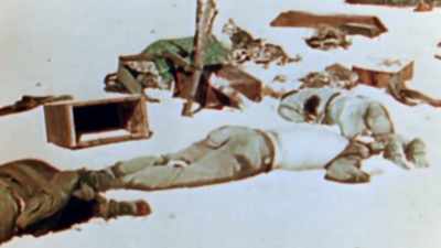 FILM NARRATOR:
These are Marine dead. - The Pacific War in Color