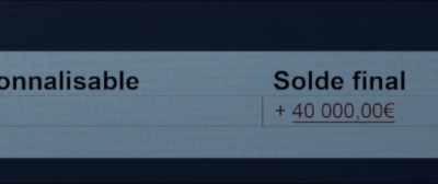 Final balance:+ 40,000 euros - Carbone