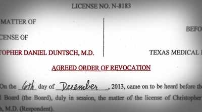 Finally in December 2013, the
board revoked his license. - Dr. Death: The Undoctored Story